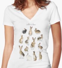 Rabbits & Hares Women's Fitted V-Neck T-Shirt