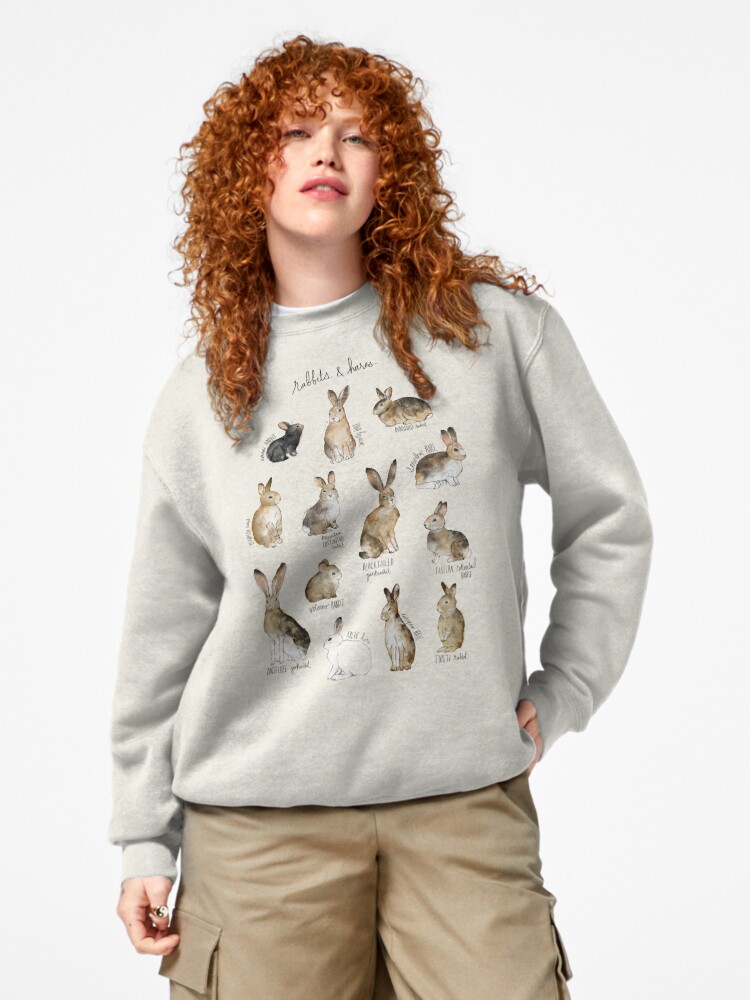 Pullover Sweatshirt, Rabbits & Hares designed and sold by Amy Hamilton