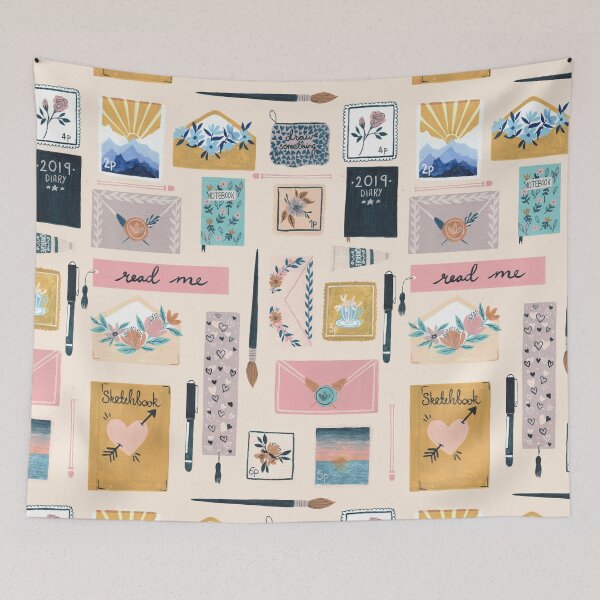 Item preview, Vintage Floral Stationary Art Print  designed and sold by Kova  Rose.