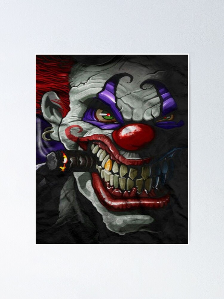 Poster Awesome Killer Clown Cartoon Artwork Horror De Leen12 Redbubble