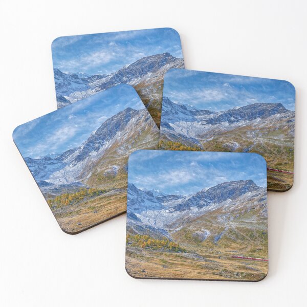Item preview, Swiss Red Train At Albula Mountain Pass - Switzerland UNESCO World Heritage Site designed and sold by Susan Dost.