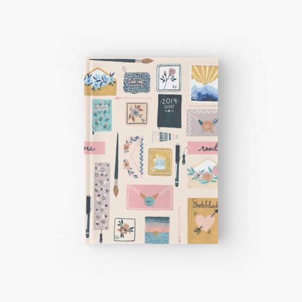Vintage Floral Stationary Art Print Hardcover Journal