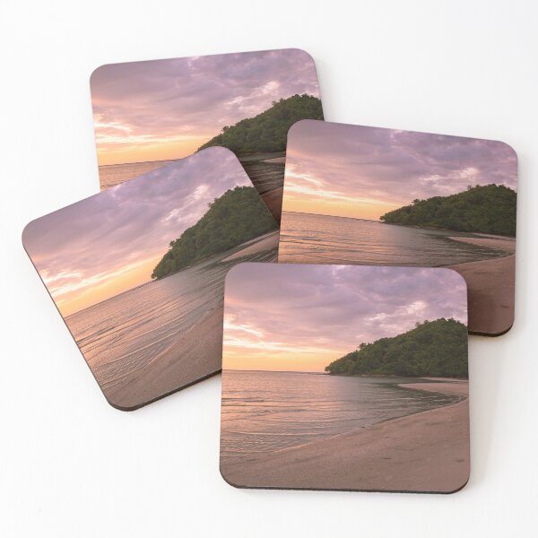 Item preview, Tropical island and paradise beach at sunset designed and sold by Juhku.