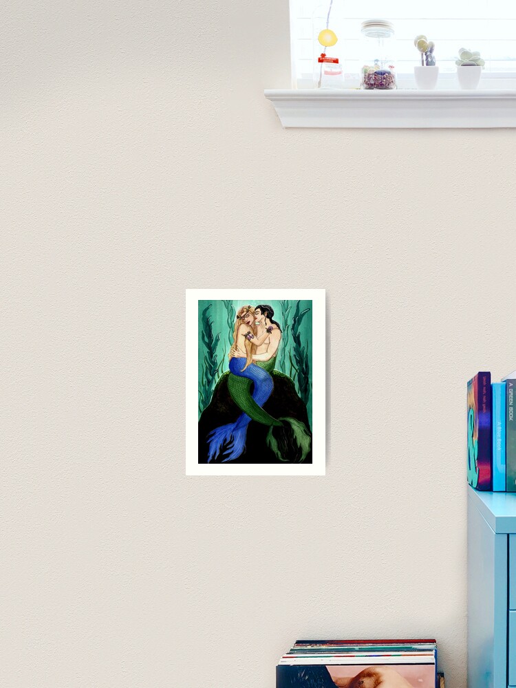 Thumbnail 2 of 3, Art Print, Devocean - Mermaid Fantasy Art designed and sold by CarolOchs.