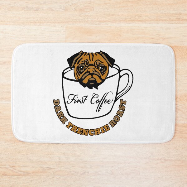 Item preview, Pug in Cup; First Coffee; designed and sold by StickerApe.