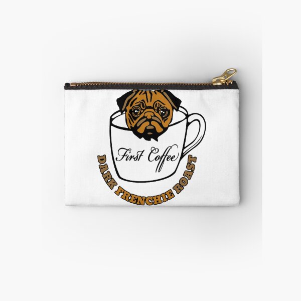Item preview, Pug in Cup; First Coffee; designed and sold by StickerApe.