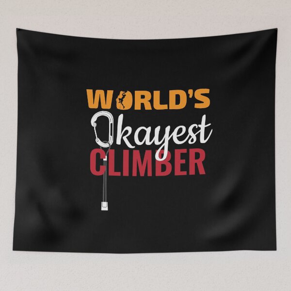 Item preview, World Okayest Climber Climbing Carabiners Mountain designed and sold by MooonTees.