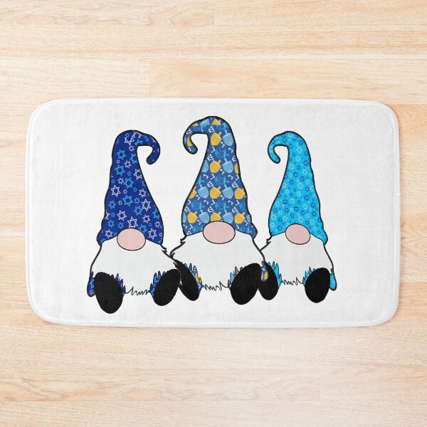 Item preview, 3 Hanukkah Gnomes Elves Cute Blue Dreidel Hats designed and sold by funnytshirtemp.