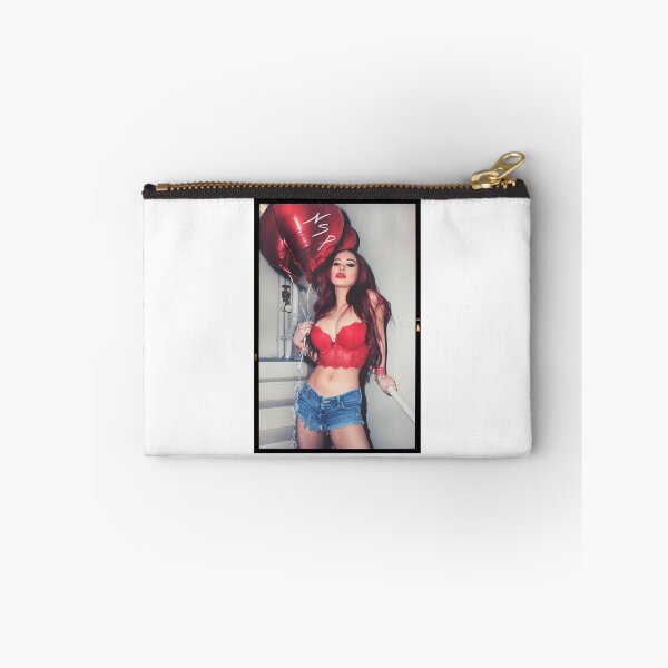 Item preview, Sexy Fashion Photography  - "Sexy Asian Girl with Red Hair with Red Heart Balloons - Modern Pinup" Featuring The Beautiful Model Yuni Kaye  designed and sold by Nico Simon Princely.