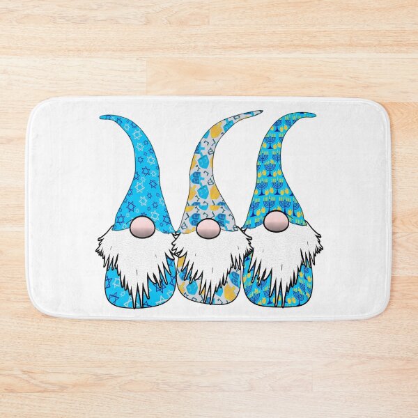 Item preview, 3 Hanukkah Gnomes Elves Cute Blue Dreidel Hats designed and sold by funnytshirtemp.