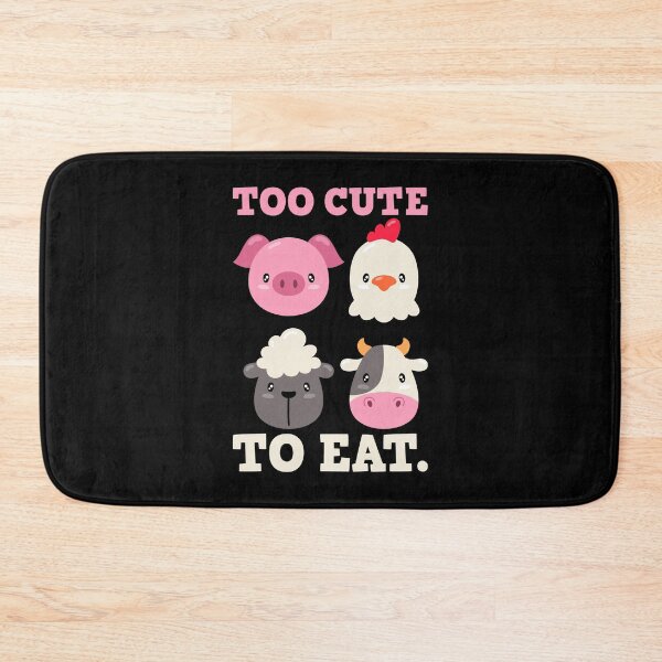 Item preview, Vegan Vegetarian Animal Rights 'Too Cute To Eat' designed and sold by Betsytiptoe.
