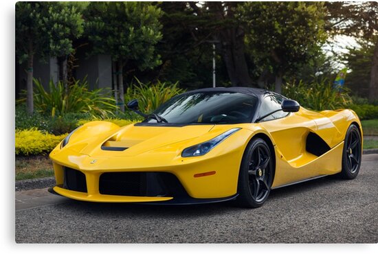 yellow ferrari laferrari canvas prints by david coyne redbubble
