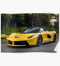 Yellow Ferrari LaFerrari Poster