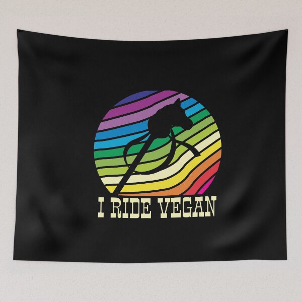 Item preview, I Ride Vegan Hobby Horse Hobby Horse Rider Horse designed and sold by MooonTees.
