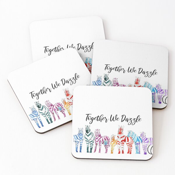 Item preview, Together We Dazzle Rainbow Zebras designed and sold by Blank Expectations.