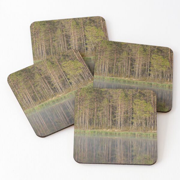 Item preview, Forest reflecting to small lake at summer morning designed and sold by Juhku.