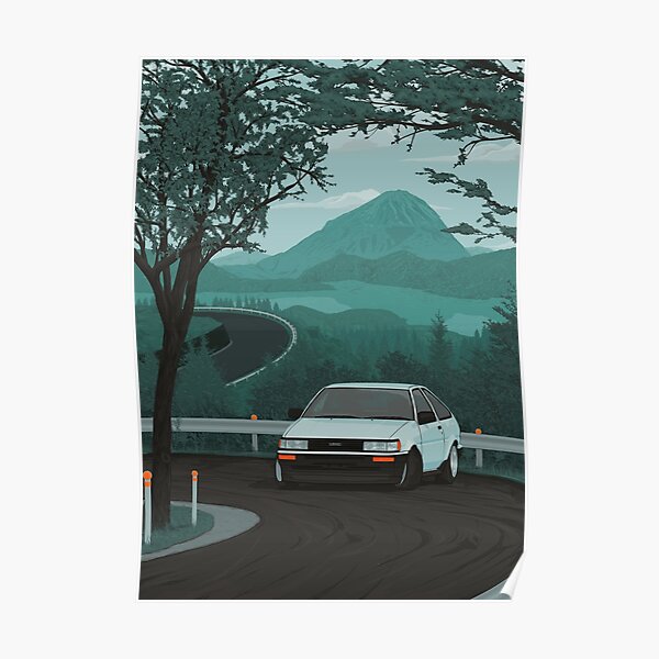 AE86 Corolla touge drift Poster