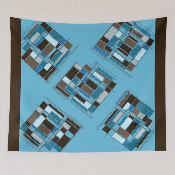 Item preview, Retro Turquoise & Brown Abstract DPA150523-14 designed and sold by CSteenArt.