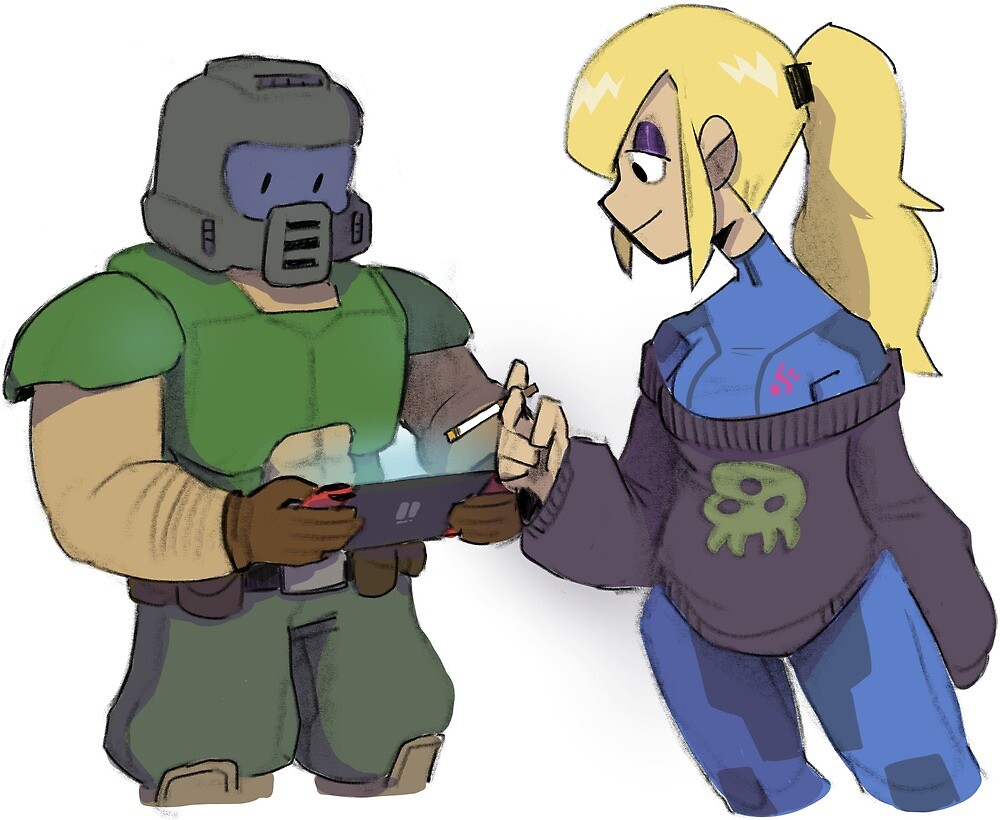 "Doomguy & Samus - Mug" by J-R-Williams | Redbubble