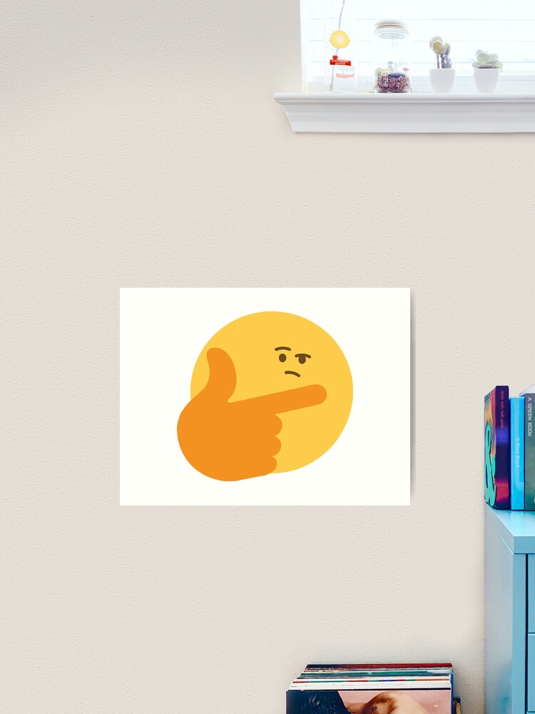 Thinking emoji meme (large) Art Print for Sale by Clean Woods