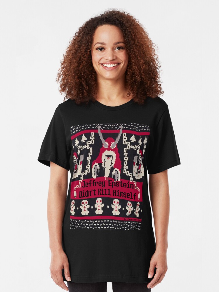 Alternate view of Jeffrey Epstein Krampus Christmas Slim Fit T-Shirt