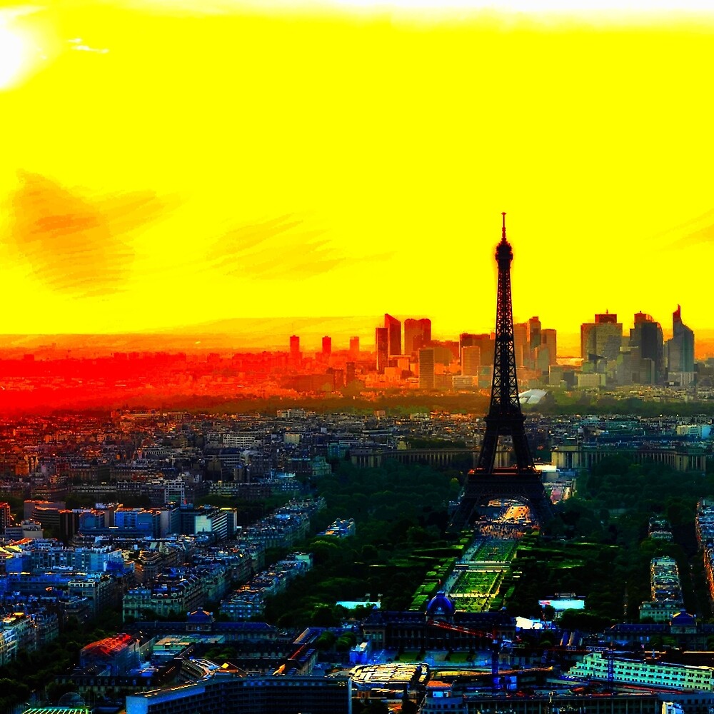 "Eiffel Tower in Yellow" by Fabstract | Redbubble