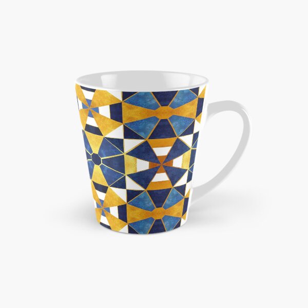 Item preview, Kaleidoscope geometric shapes // gold and blue designed and sold by SelmaCardoso.