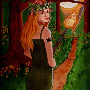 Artwork thumbnail, Come To The Beltane Fire - Witch Art by Carol Ochs