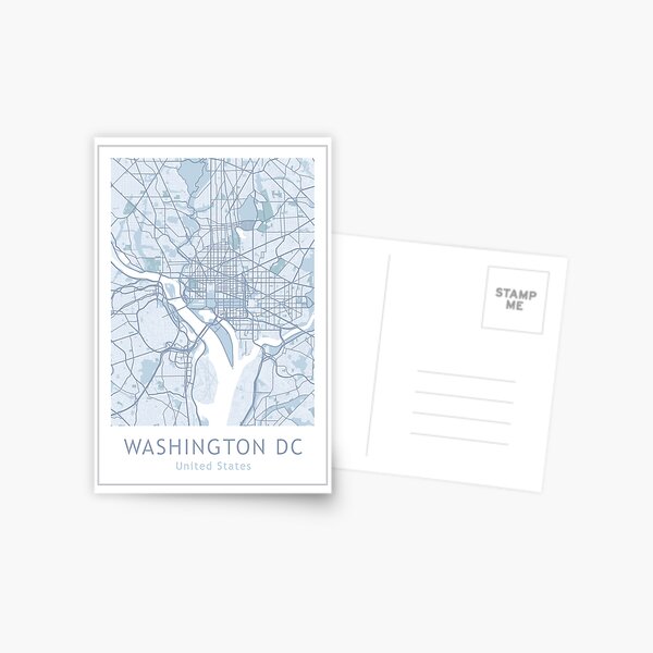 Washington DC City Map, USA City, US Map Postcard