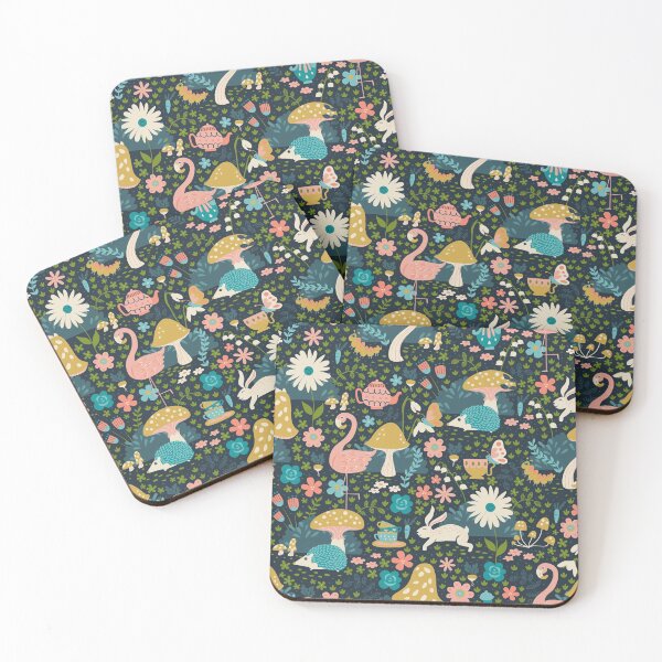 Item preview, Wandering in Wonderland - Blue + Gold designed and sold by latheandquill.