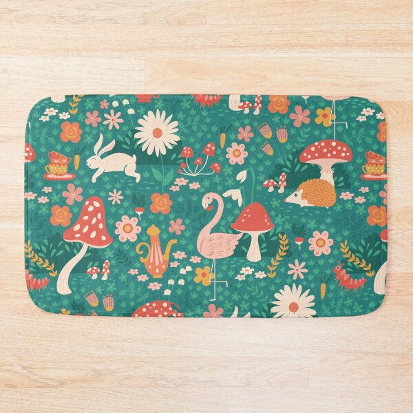 Item preview, Wandering in Wonderland - Teal + Red designed and sold by latheandquill.
