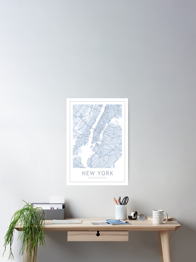 Thumbnail 2 of 3, Poster, New York City Map, USA City, NYC designed and sold by TheRedFinch.