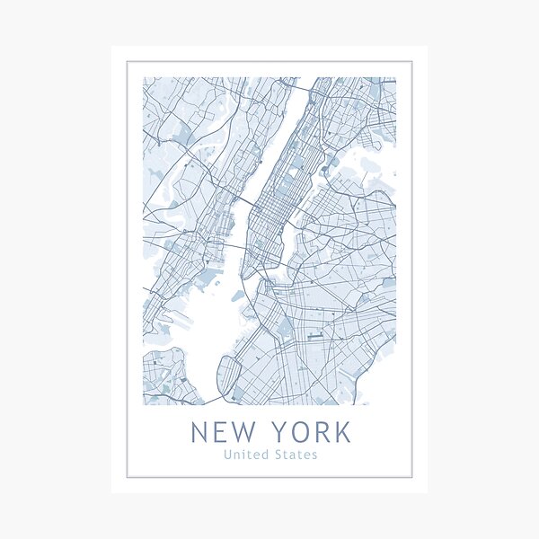 New York City Map, USA City, NYC Photographic Print