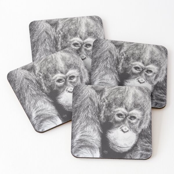 Item preview, Orangutan drawing black and white designed and sold by Lolaandthestars.