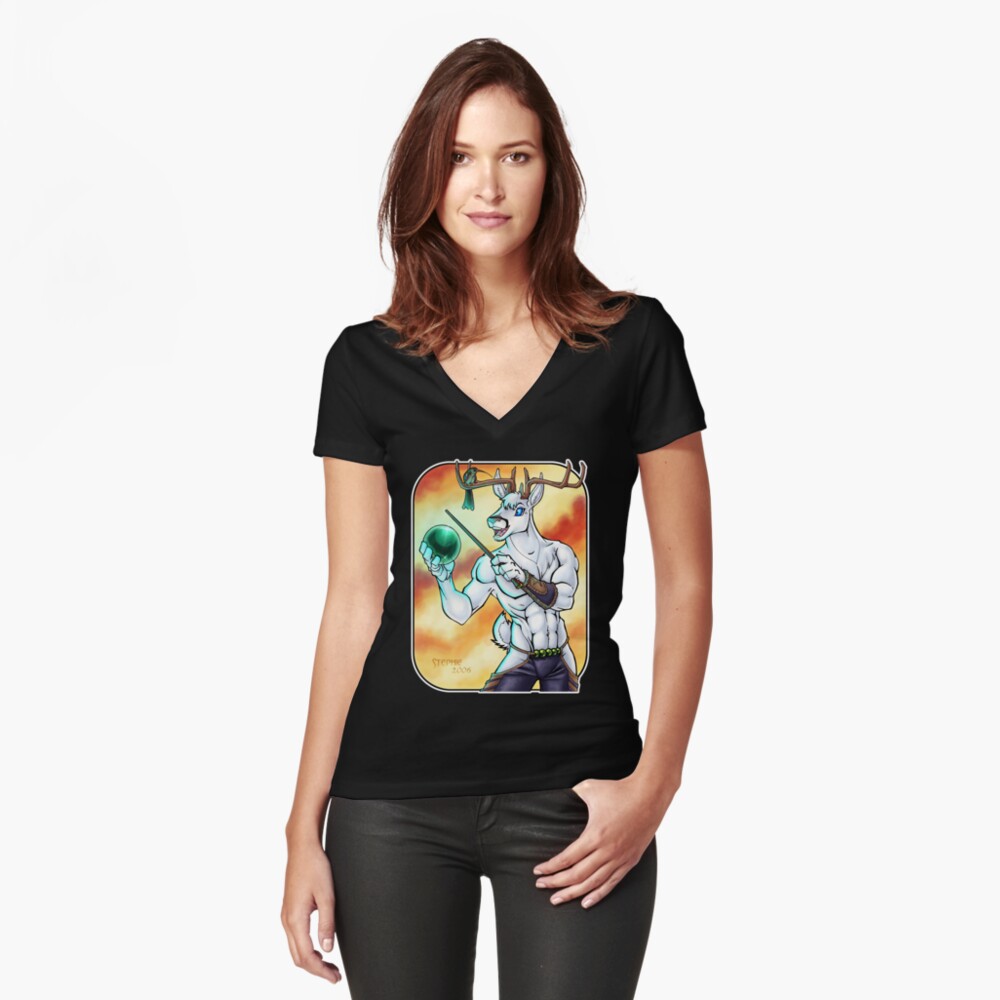 Item preview, Fitted V-Neck T-Shirt designed and sold by cybercat.
