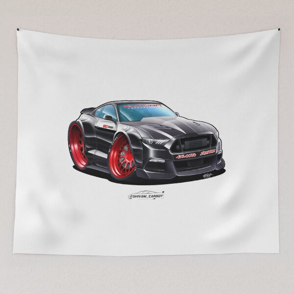 Item preview, Ilustraciones de caricatura de Mustang designed and sold by ShivamSharma.