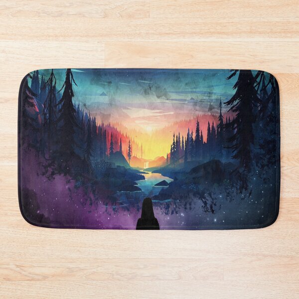 Item preview, river, girl, silhouette, forest, scenic, stars, two dimensions, digital art designed and sold by leen12 Art Designs Prints.