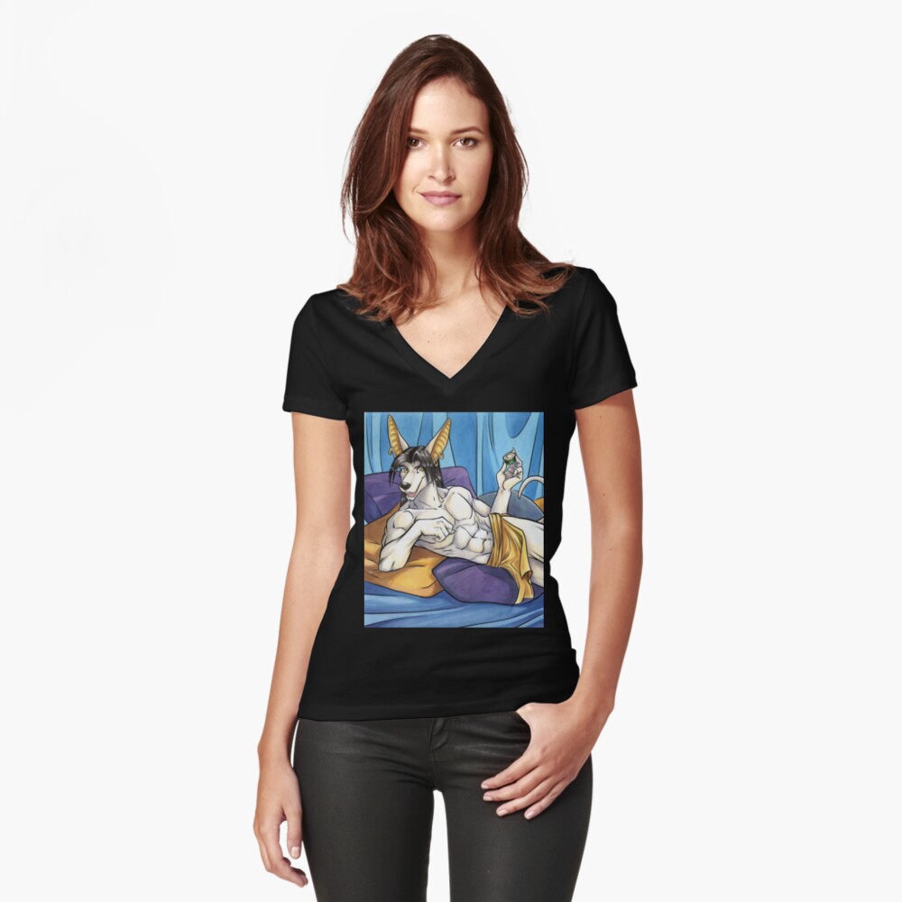 Item preview, Fitted V-Neck T-Shirt designed and sold by cybercat.