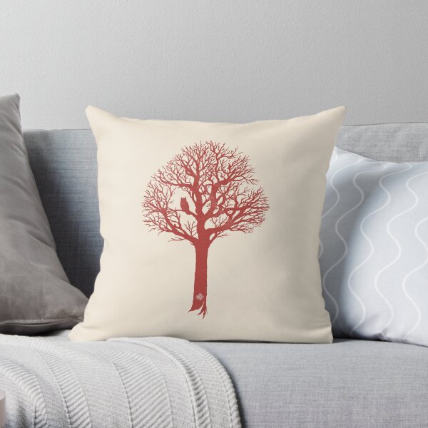 Owl Tree Throw Pillow