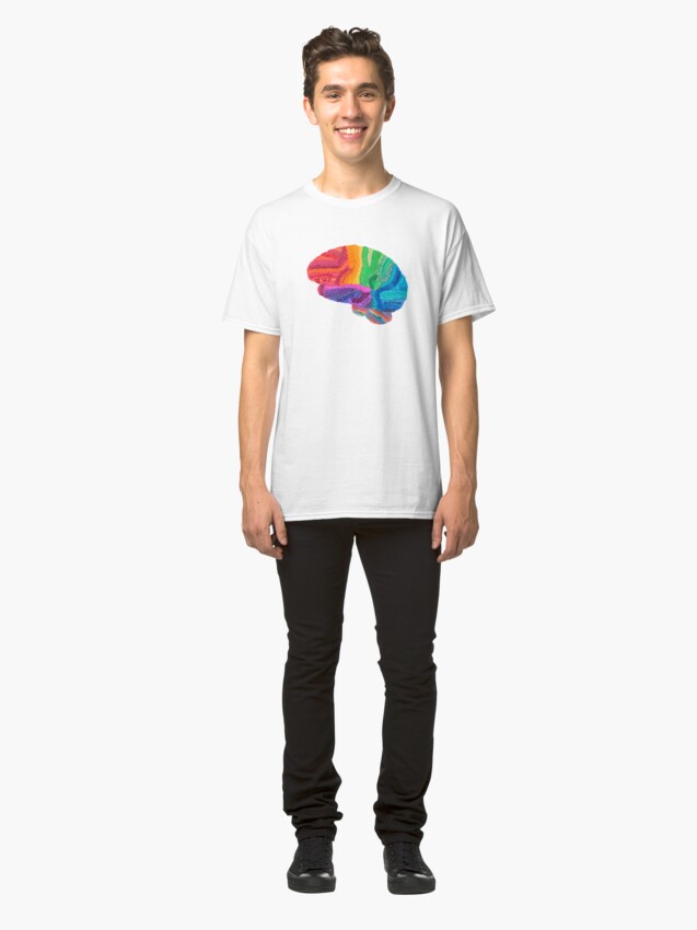Alternate view of Word Cloud Brain Classic T-Shirt
