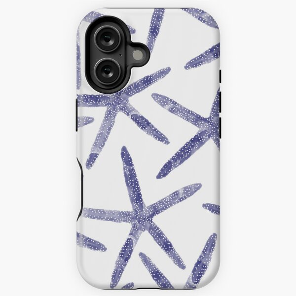 Vista previa del artículo con la obra «Estampado de estrella de mar azul marino», diseñado y vendido por Elizabeth Schrock.