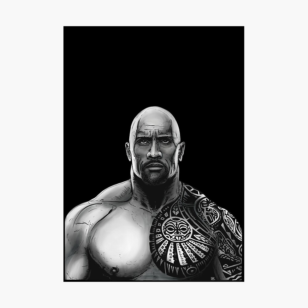 Dwayne Johnson Tattoo Poster By Slashgrafik Redbubble