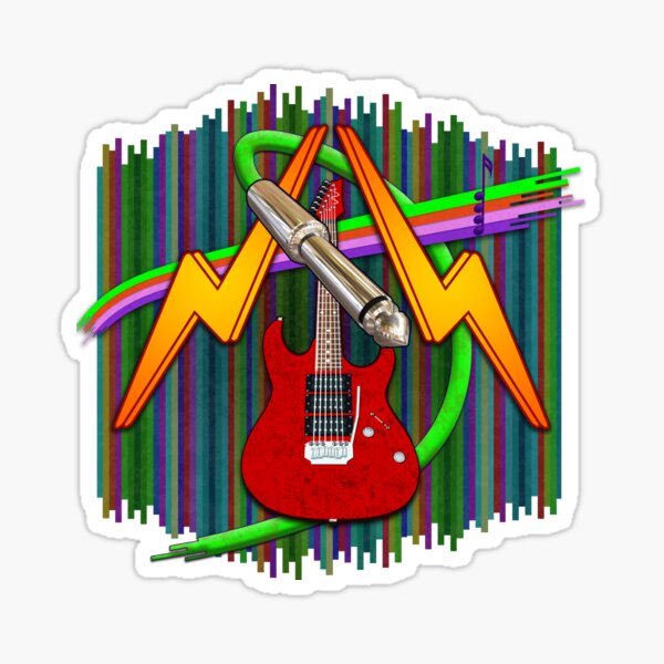 Electric Guitar Plug Mania Sticker