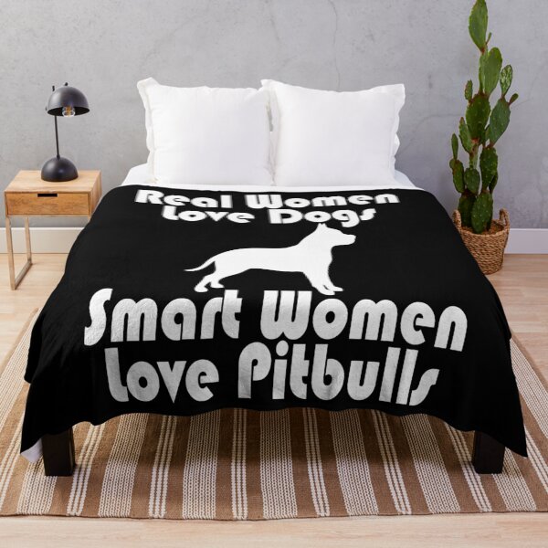 Item preview, Real Women Love Dogs, Smart Women Love Pitbulls - Mother's Day, Christmas And Birthday Gift Ideas For Dog Lovers (White Font) designed and sold by ASClothDesign.