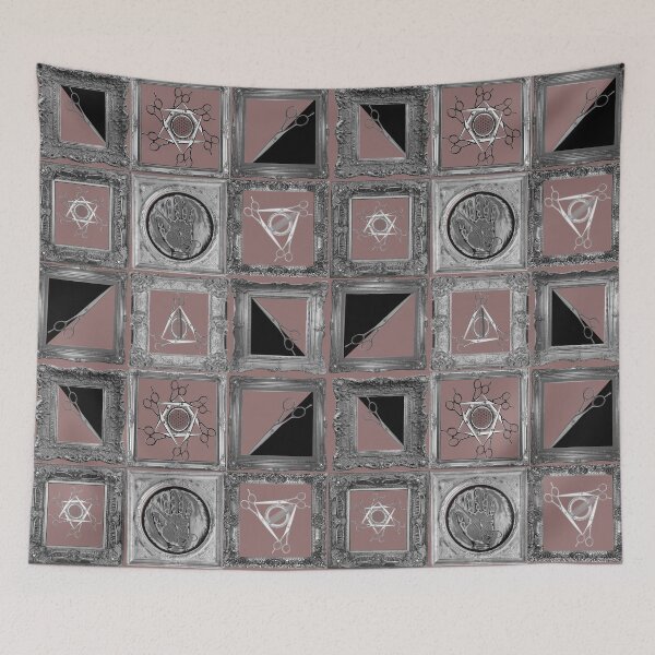 Item preview, Hair Pop Art quilt Greyscale on Dusty Rose  designed and sold by SaltCitySage.