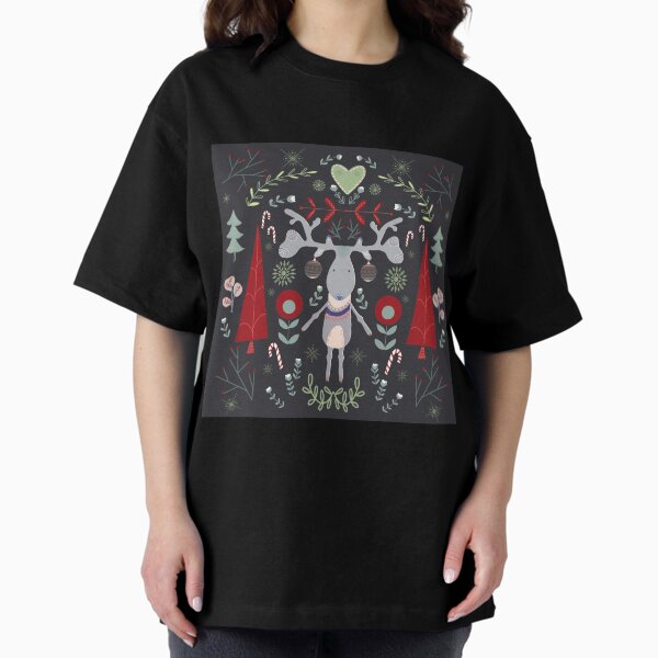 Christmas Moose Oversized T-Shirt
