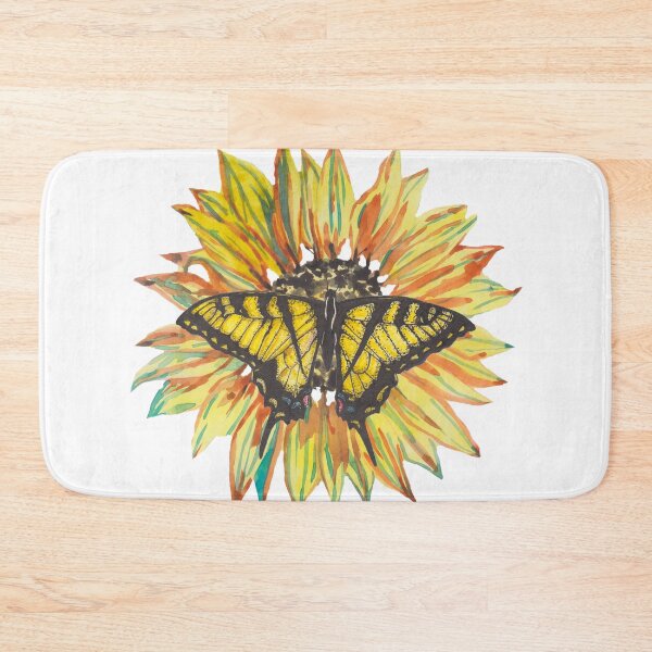 Item preview, Watercolor sunflower and machaon butterfly designed and sold by susserain.
