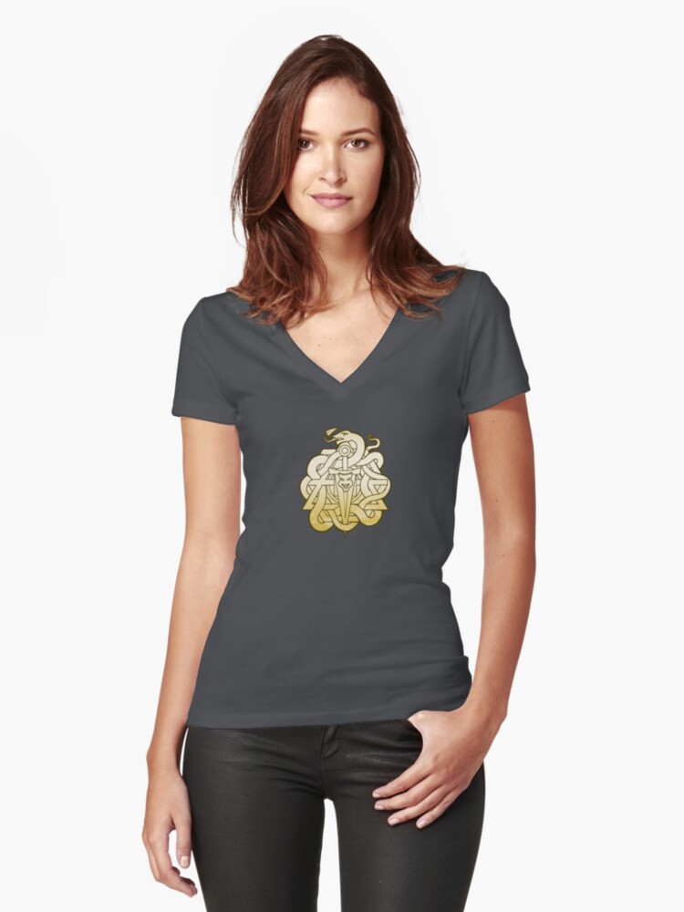 Thumbnail 1 of 3, Fitted V-Neck T-Shirt, Sorcerers Crusade: Order of Reason: Ksirafai designed and sold by TheOnyxPath.
