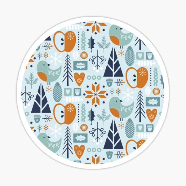 Scandi florals - Aqua Sticker