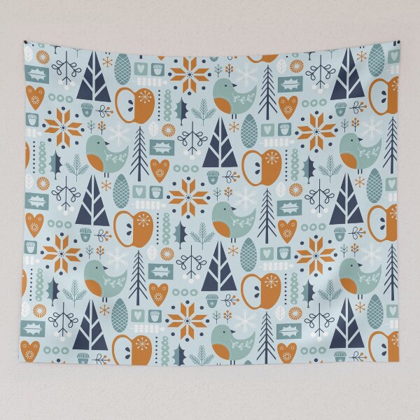 Item preview, Scandi florals - Aqua designed and sold by movezerb.